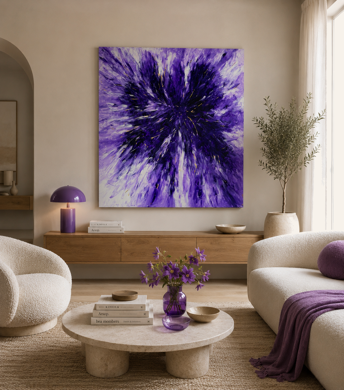 Portal painting by Dominika P. displayed in a living room